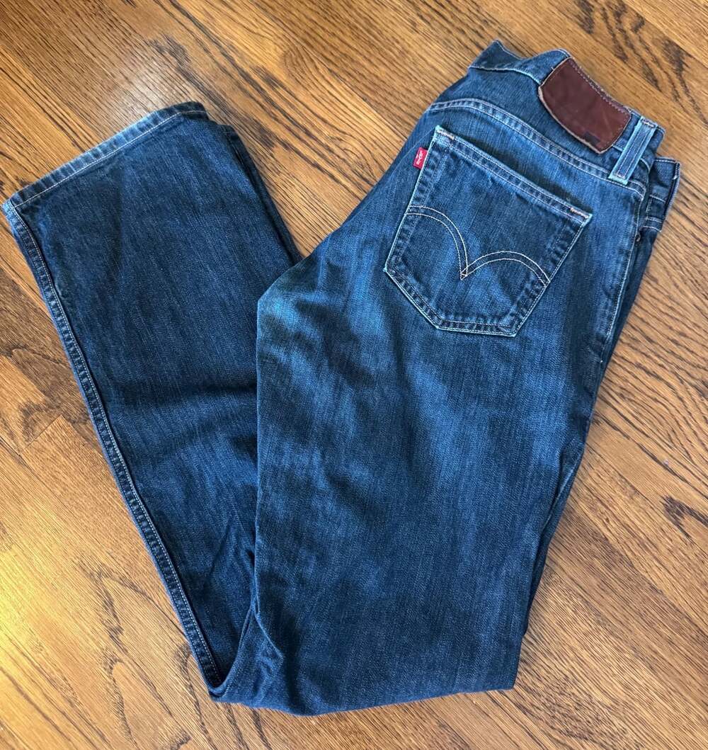 Men’s Levi's 514 Slim Straight Jeans Size 34x34 Dark Wash Denim